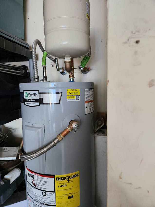 Newly installed gas water heater